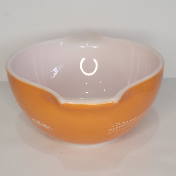 VTG PYREX Autumn Harvest Wheat Cinderella Bowl #441 Orange Brown - Picture 3 of 4